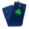 Lorente Velour Shamrock Towel 15"x20"  Navy