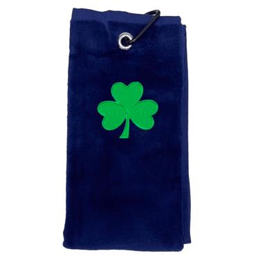 Lorente Velour Shamrock Towel 15"x20"  Navy