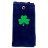 Lorente Velour Shamrock Towel 15"x20"  Navy