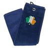 Lorente Velour Shamrock Towel 15"x20"  Navy
