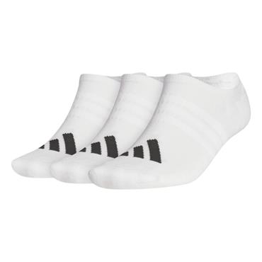 adidas Gents Perf 3 Pk No Show Ankle Socks 8.5 -11 White
