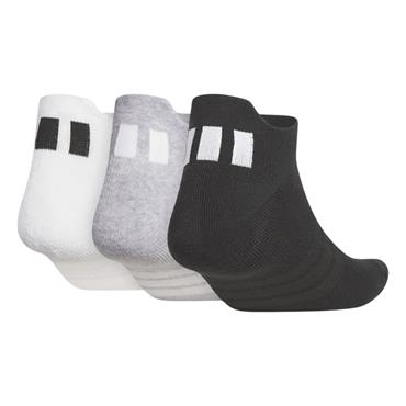adidas Gents Perf 3 Pk Ankle Socks 8.5 -11 White/Light Grey Heather/Black