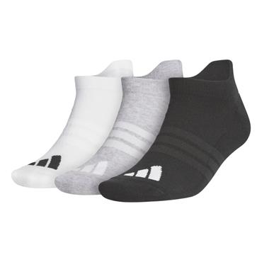 adidas Gents Perf 3 Pk Ankle Socks 8.5 -11 White/Light Grey Heather/Black