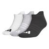 adidas Gents Perf 3 Pk Ankle Socks 8.5 -11 White/Light Grey Heather/Black