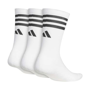 adidas Gents 3-Pairs Crew Sock 8.5 -11 White