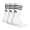 adidas Gents 3-Pairs Crew Sock 8.5 -11 White