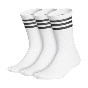 adidas Gents 3-Pairs Crew Sock 8.5 -11 White