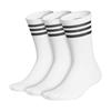 adidas Gents 3-Pairs Crew Sock 8.5 -11 White