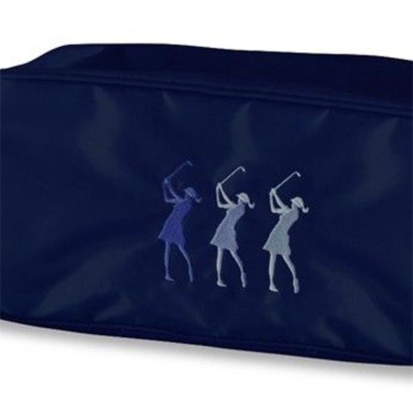 Ladies Embroidered Golfer Shoe Bag Navy Golf Store
