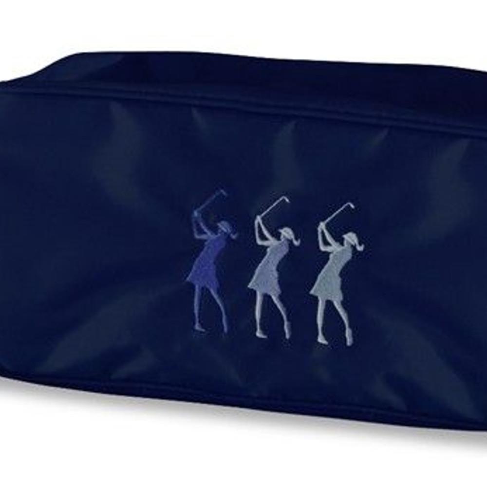 Ladies Embroidered Golfer Shoe Bag Navy Golf Store