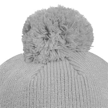 Glenmuir Uni Malabar Lined Rib Bobble Hat  Grey - Marl