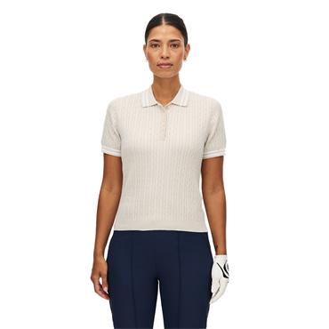 Rohnisch Ladies Classic Cable Polo Shirt Oatmeal