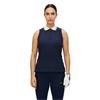 Rohnisch Ladies Rib Sleeveless Polo Shirt Navy