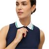Rohnisch Ladies Rib Sleeveless Polo Shirt Navy