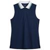 Rohnisch Ladies Rib Sleeveless Polo Shirt Navy