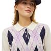 Rohnisch Ladies Heritage Knitted Polo Shirt Orchid Argyle