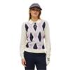 Rohnisch Ladies Heritage Knitted Polo Shirt Orchid Argyle