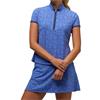 Zero Restriction Ladies Chole Cap Sleeve Zip Mock Neptune