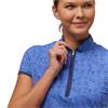 Zero Restriction Ladies Chole Cap Sleeve Zip Mock Neptune
