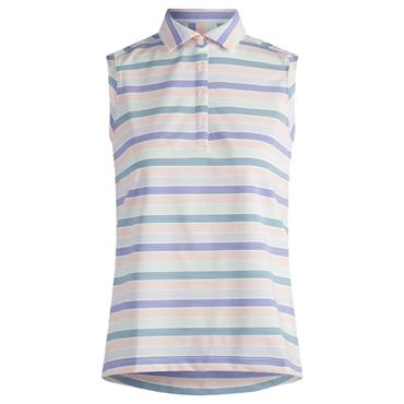 Zero Restriction Ladies Summer Sleeveless Polo Shirt Multi Stripe