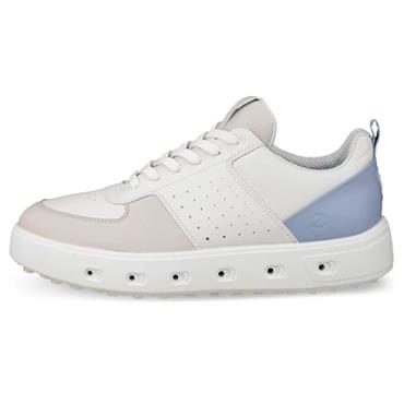 Ecco Ladies Golf Street 720 Shoes Gravel - White - Dusty Blue (61596)