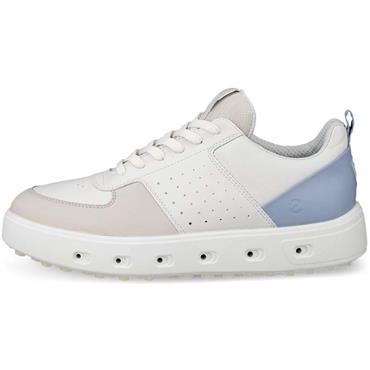 Ecco Ladies Golf Street 720 Shoes Gravel - White - Dusty Blue (61596)