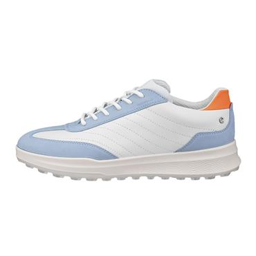 Ecco Ladies Golf Street Vibe Leather Waterproof Shoes Dusty Blue - White - Ibis (61923)