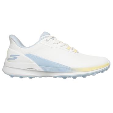 Skechers Ladies Slip-ins Waterproof: Pure Spikeless Shoes White - Light Blue