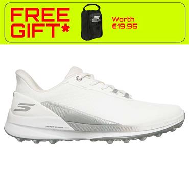 Skechers Ladies Slip-ins Waterproof: Pure Spikeless Shoes White - Silver
