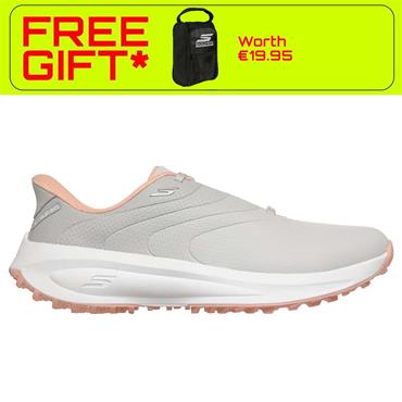Skechers Ladies Slip-ins Golf Waterproof: Flow Spikeless Shoes Light Grey - Pink