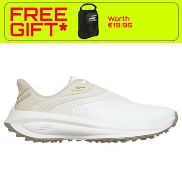 Skechers Ladies Slip-ins Golf Waterproof: Flow Spikeless Shoes White - Tan