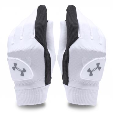 Under Armour Ladies ColdGear Golf Gloves (Pair) White - Black