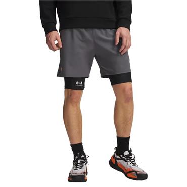 Under Armour Gents Vanish Woven 6" Shorts Castlerock - Orange Bloc (029)