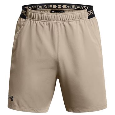 Under Armour Gents Vanish Woven 6" Shorts Timberwolf Taupe - Black (203)