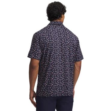 Under Armour Gents Playoff 3.0 Printed Polo Shirt Midnight Navy - Posh Pink (431)