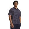 Under Armour Gents Playoff 3.0 Printed Polo Shirt Midnight Navy - Posh Pink (431)