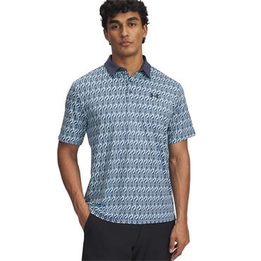 Under Armour Gents Playoff 3.0 Printed Polo Shirt Stream - Downpour Grey (494)
