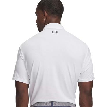 Under Armour Gents Playoff 3.0 Printed Polo Shirt White - Distant Grey - Castlerock (121)