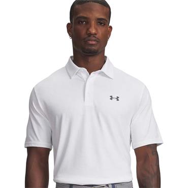 Under Armour Gents Playoff 3.0 Printed Polo Shirt White - Distant Grey - Castlerock (121)