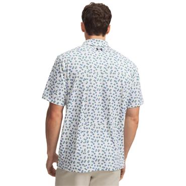 Under Armour Gents Playoff 3.0 Printed Polo Shirt White - Blue Wind - Midnight Navy (124)