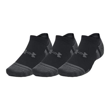 Under Armour Unisex Performance Tech 3-Pair No Show Socks Black (001)