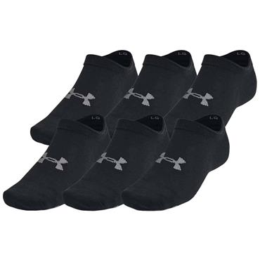 Under Armour Essential 6-Pack No Show Socks Black (001)