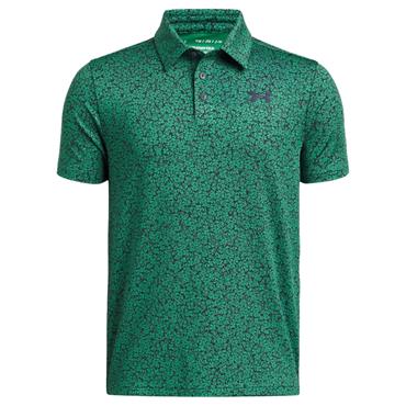 Under Armour Junior - Boys Playoff Printed Polo Shirt Team Kelly Green - Midnight Navy (305)