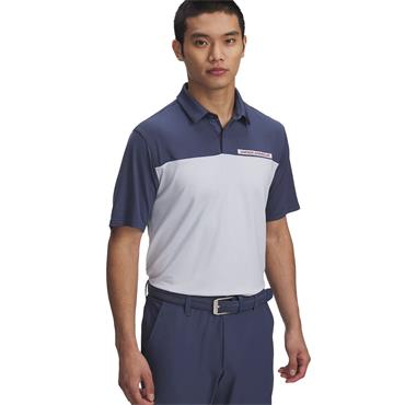 Under Armour Gents Tee To Green Color Block Polo Shirt Downpour Grey (044)