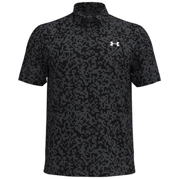 Under Armour Gents Tee To Green Printed Polo Shirt Black (005)