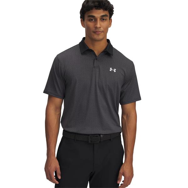 Under Armour Gents Tee to Green Printed Polo Shirt Black Halo