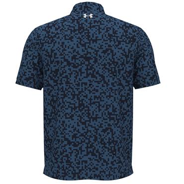 Under Armour Gents Tee To Green Printed Polo Shirt Blue (415)