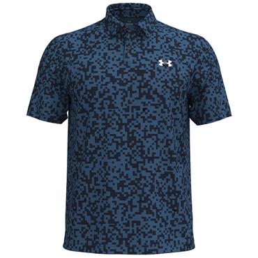 Under Armour Gents Tee To Green Printed Polo Shirt Blue (415)