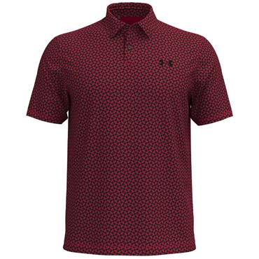 Under Armour Gents Tee To Green Printed Polo Shirt Racer Red - Black (713)