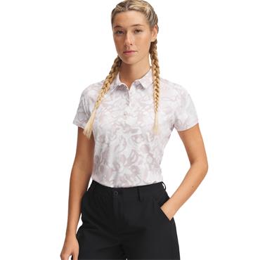 Under Armour Ladies Playoff 3.0 Printed Polo Shirt White Clay - Grey Matter (114)